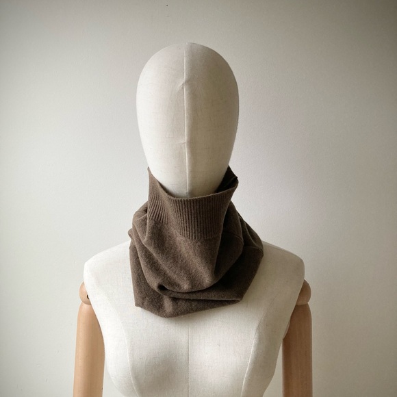 joodito 100% merino wool sweater snood scarf gaiter muffler neck warmer brown - Picture 5 of 7